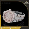 Exclusive Best Deal On Lab Grown Real Ice Crushed Moisannite Diamond Watches With Auto Date Feature