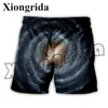 شورت الرجال Galaxy 3D Universe Starry Sky Print Trunks High Weist Personal Hip Hop Pants Summer Beach Wear