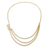 Bälten Elegant Hollow Out Metal Multi-Layer Gold Silver Dress Accessories Body Chain Sexig Belt Midje gåva för kvinnor