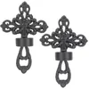 Candle Holders 2 Pcs Wall Mounted Holder Cross Candlestick Stand Ornament Scones Creative Metal Decoration