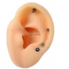 Stud 10PCS Surgical Steel Cz Gem Ear Tragus Helix Cartilage triangle Lobe Zircon Flower Labret Lip Ring Earrings Piercing YQ231026