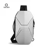 Sacos de cintura Ozuko Hard Shell Chest Bag Masculino À Prova D 'Água Sacos de Ombro Homens Moda Curta Viagem Messenger Bag USB Carregamento Crossbody Bag Adolescente 231026