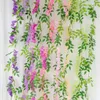 Dekorative Blumen Glyzinien Künstliche Rebe Girlande Hochzeit Bogen Dekoration Gefälschte Pflanzenblätter Hausgarten Drag Efeu Wand