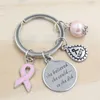 Neue Ankunft Edelstahl Schlüsselanhänger Schlüsselanhänger Brustkrebs-Bewusstsein Pink Ribbon Schlüsselanhänger Schlüsselanhänger Geschenke für Frauen Jewelry273G