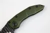 Special Offer High End Samier Knives Custom Stitch II Auto Tactical Folding Knife D2 Satin Blade Green T6061 Handle Survival Camping Knives