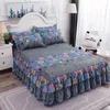 Bed Skirt 3Pcs Sheet Lace Elastic Fitted Double Bedspread With Pillowcases Mattress Cover Bedding Set King Size Bedsheet 231026