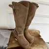 تتراكم الرياح في تربة النفايات ، وأحذية رعاة البقر الغربية ذات الكعب السميك ، 2023 New Frosted Knight Boots 231026