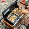 Camp Kök camping stekpanna Easy Clean Grill Pan Portable Outdoor Non-Stick Frying Pan BBQ Frying Plate Camping Cookware 231025