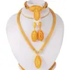 Oro africano 24k per le donne regali di nozze Set di gioielli etiopi Dubai orecchini per feste nuziali set di anelli gioielli arabi collares 2012873