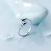 Cluster Rings VENTFILLE 925 Sterling Silver Zircon Butterfly Opening Ring For Women Simple Party Jewelry Gift 2023 Drop