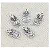 Charms 200pcs / lot pendentifs hibou plaqué argent antique pour la fabrication de bijoux bracelet bricolage 15x7mm livraison directe résultats composants Dhtkg