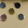 Boyute 50st Silver Plated Pendant Blank Tray 10mm 12mm 14mm 16mm 18mm 20mm 25mm CAMO CABOCHON BASE STÄLLNING FÖR SMEYCH Making287p