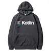 Męskie bluzy z kapturem Kotlin Funny Code Programator Geek Nerd Prezent Retro Hooded Bluza