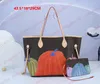 Luxury YK Pumpkin Print Series shoppingväskor Kvinnor 2 datorer Set Tote Bag Handväska Designer Axelväska Fashion Cross Body Påsar med mynt