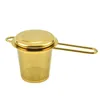 Reusable Stainless Steel Strainers Large Capacity Infuser Mesh Strainer with Cap Water Filter Coffee Tea Tools Q665