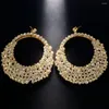 Boucles d'oreilles cerceau Stonefans mode grandes femmes accessoires exagérés noël rond strass balancent bijoux de mariée