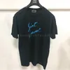 Designer mens t shirt brev tryck rund hals kort ärm sommar lös t-shirt topp svartvitt