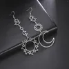 Boucles d'oreilles créoles en acier inoxydable pour femmes, bijoux bohème, lune, étoile, goutte de soleil, Simple, mode, Long, cadeau, vente en gros, 2023