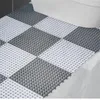 Bath Mats 6/2pcs Bathroom Non-Slip Mat Mesh Drainage Pliable Spliced Massage Floor Carpet Multicolor Shower Laundry Room