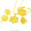 Oorbellen Ketting 2021 Big Size Gouden Bloemen Ethiopische Sieraden Sets 22K Kleur Afrikaanse Nigeria Soedan Kenia Habesha Bruiloft Set302P