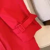 Trenchs de femmes Plus Taille Mariage Festif Manteau rouge Gros mm Long Trench 2023 Automne et hiver 120 à 350 livres 231025