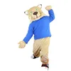 Desconto Fábrica esporte bege tigre/gato selvagem mascote traje fantasia vestido de aniversário festa de natal terno carnaval