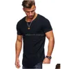 Mens T-Shirts Men Long Sleeve T Shirt Round Neck Slim Bottoming Striped Pleated Raglan Sleeves T-Shirt Drop Delivery Apparel Clothing Dhlsk