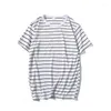 T-shirts pour hommes 2023 Harajuku Stripe Shirt Hommes Casual T-shirt à manches courtes Streetwear Mode Noir Blanc Tops Tees O Cou Hip Hop