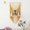 Home Decor Makramee Wandbehang Regal Boho dekorative schwimmende Pflanzen Schaukel Holz Aufbewahrungsbügel