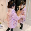 Down Coat Girls Coat Fashion Long Down Jackets For Girls Winter Thick Warm Parkas Snowsuit Cute Bear Hooded Children's Outerwear 4-12 Year 231025