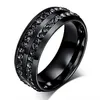 Bague en cristal noir pour hommes, nouvelle mode 2018, en acier titane, perceuse complète, Double rangée de cercles en diamant, bague de mariage 299e