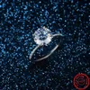 LESF 3 carati fedi nuziali taglio rotondo stile moda argento sterling 925 fascia di fidanzamento gioielli regalo per le donne Y0723280F