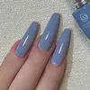 Faux ongles 24pcs amovible couleur unie avec colle extra longue presse sur cercueil acrylique simple ballet couverture complète faux