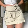 Jupes STSVZORR Y2K Américain Rétro Sexy Asymétrique Chaîne Jupe Slim Fit Et Tout-match Casual Couleur Unie Sac Hanche Femmes