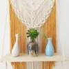 Home Decor Makramee Wandbehang Regal Boho dekorative schwimmende Pflanzen Schaukel Holz Aufbewahrungsbügel