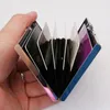 Kart tutucular Taşınabilir Tutucu Yüksek kaliteli tarama önleyici paslanmaz çelik kılıf 6 pozisyonlar ince metal cüzdan seyahat