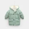 Casaco de inverno infantil para baixo jaqueta de inverno para bebês meninos meninas casacos parka acolchoados engrossar casacos longos quentes macacões para crianças pequenas 231025