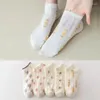 Women Socks 5 Pairs Pack Polyester Animal Ankle Cute Cartoon Breathable Short Boat Summer Calcetines Low Cut Casual