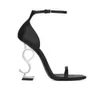 Дизайнерские сандалии Opyum, женские сандалии, кожаные туфли на шпильке с металлическими буквами, на высоком каблуке с пряжкой, резиновые шлепанцы, туфли для вечеринок и свадеб с s