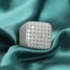 Custom Fine Jewelry Hip Hop Iced Out Vvs Sterling Sier Full Moissanite Men Hiphop Lab Diamond Ring