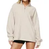 Sweat-shirt à capuche pour femmes, surdimensionné, couleur unie, manches longues, haut décontracté, coupe ample, hauts d'entraînement avec poche