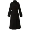 Women's Wool Blends Winter Korean Women Faux Woolen Coats Fashion Elegant Solid Belt Thickening Long Jacket Female Loose All Match Blends Outwear 231026