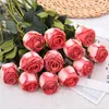 Flores decorativas fogo torrado sentir hidratante rosa flor artificial adereços de casamento arranjo buquê falso quarto decoração de casa