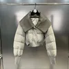 Trench da donna PREPOMP 2023 Collezione invernale Pu Leather Turn Down Collar Vita sottile Warm White Duck Jacket Cappotto corto da donna GM171