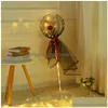 バルーンLED Bobo Lignous Rose Bouquet Light Transparent Bubble Vallentines Day Gift Birthday Party Decor by Sea Drop Delivery ToyDhcle