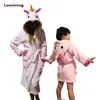 Towels Robes Baby Bathrobes For Girls Pajamas Winter Unicorn Hooded Beach Towel Boys Bath Robe Thick Warm Sleepwear Children Dressing Gown 231024