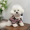 Dog Apparel Striped Round Neck Clothes Thin Teddy Bear Bomei Small Puppy T-shirt In Summer Designer Christmas