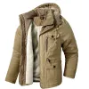 Men's Thicken Warm Winter Jacket Cashmere Fleece Inner Cotton-Padded Male Windbreaker Hooded Outwear Cotton Parka Snow
