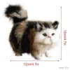 Stuffed Plush Animals Realistic Mini Plush Cat Cute Kids Doll Toy Kitten Model Gift Ornament