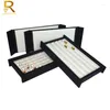 Jewelry Pouches Gem Stone Display Holder Loose Diamond Storage Case V Groove Jar Gemstone Size Selecting Tray White Leather